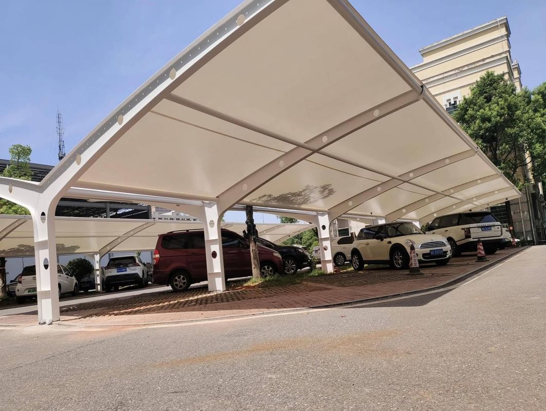 PVDF Tensile Membrane Fabric Outdoor School Carport Shade Canopy Untuk Parkir