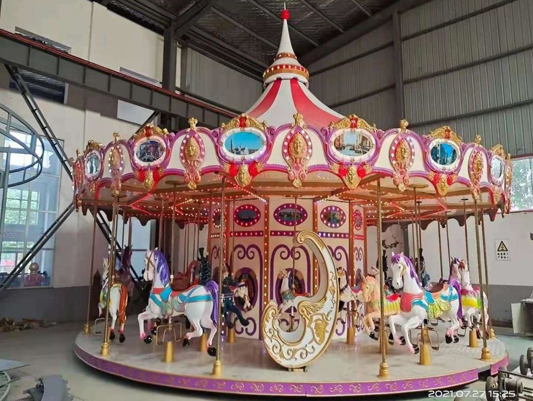 Taman Hiburan Mewah Carousel Outdoor Park Rides Anak-anak Terbaik 24 Seater Carousel Rides