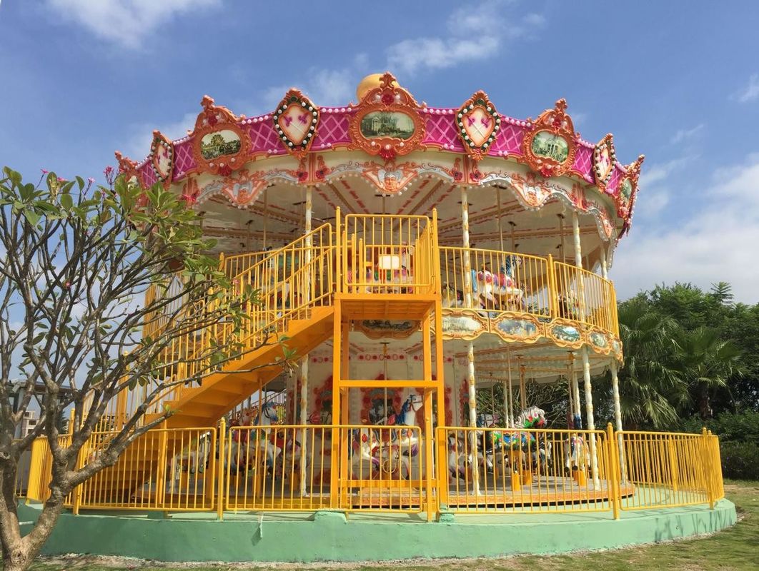 Taman Hiburan Mewah Carousel Outdoor Park Rides Anak-anak Terbaik 24 Seater Carousel Rides
