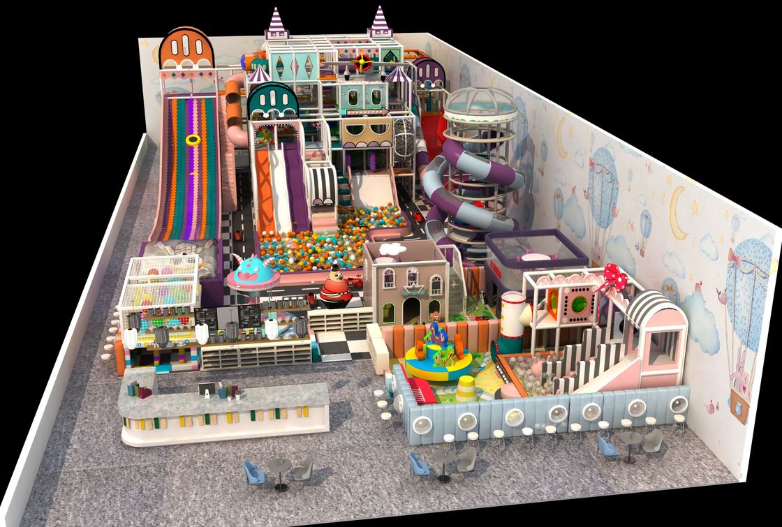 5 X 6m Indoor Naughty Fort Anak-anak Taman bermain Polypropylene Aman Dewasa Taman Hiburan Indoor