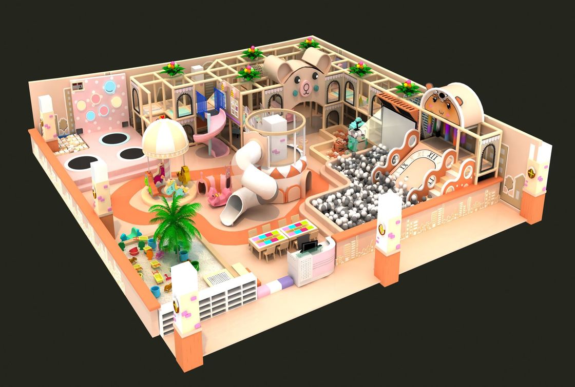 5 X 6m Indoor Naughty Fort Anak-anak Taman bermain Polypropylene Aman Dewasa Taman Hiburan Indoor