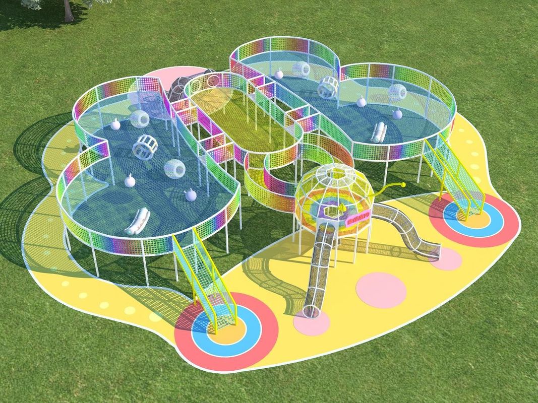Soft Anak-anak Jumping Trampolin Trampolin Taman 5 Tahun Tua Trampolin Taman Pesta Ulang Tahun
