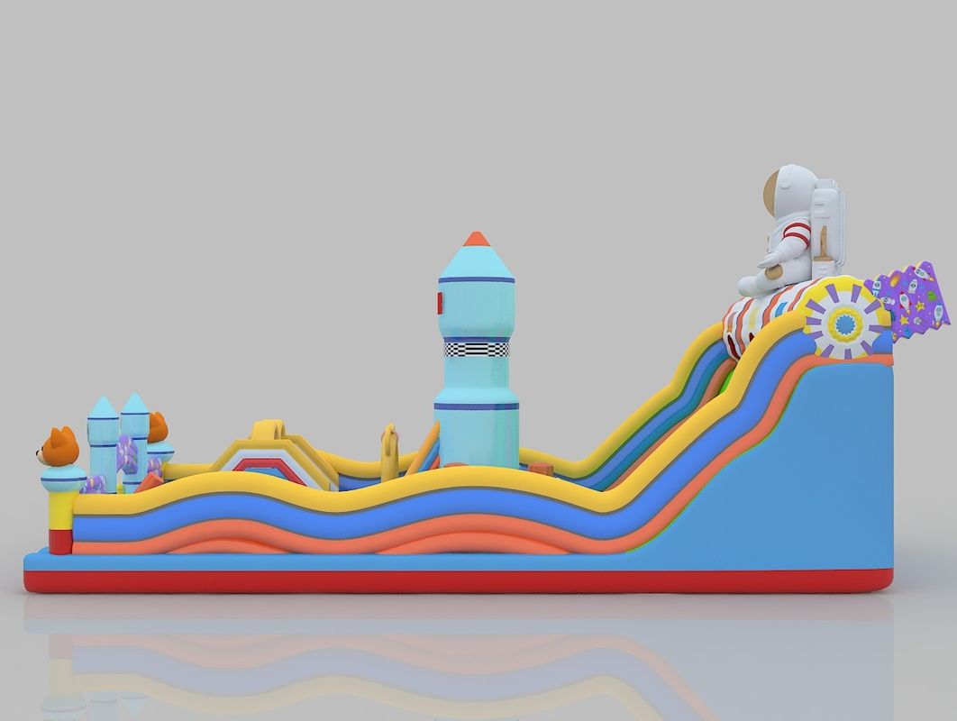 Pvc Commercial Jumping Castle Dengan Slide 6m 7m Rumah Bounce yang menawan Dengan Slide Untuk Dewasa