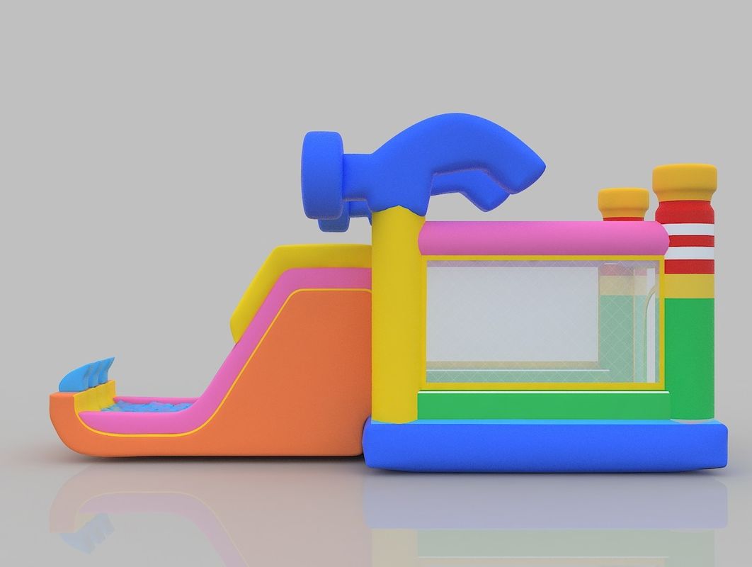 1.5m Inflatable Castle 75kg Indoor Bouncy Castle Taman bermain Bounce House Dengan Slide