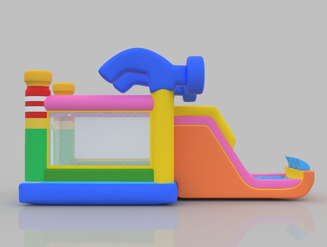 1.5m Inflatable Castle 75kg Indoor Bouncy Castle Taman bermain Bounce House Dengan Slide