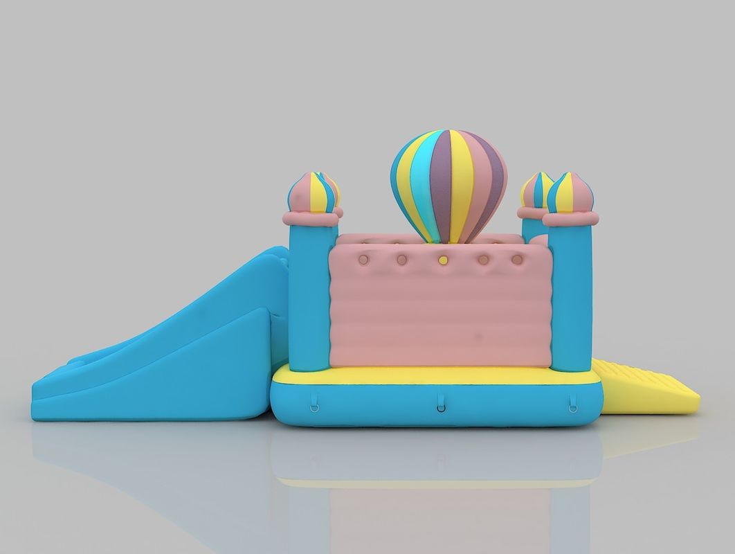 3 - 16 Tahun Tua Kastil Inflatable Hot Air Balloon Tema Bounce House Bisnis Dengan Blower