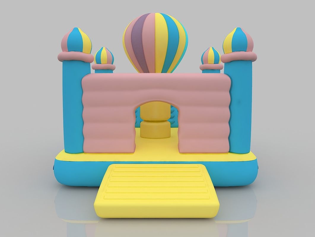 3 - 16 Tahun Tua Kastil Inflatable Hot Air Balloon Tema Bounce House Bisnis Dengan Blower