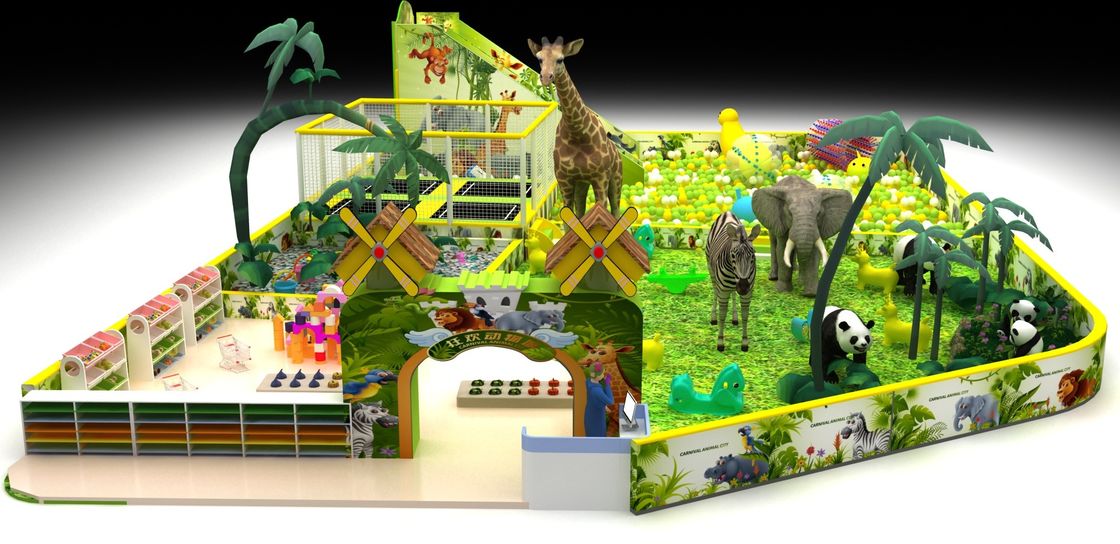 Taman bermain hutan pribadi Setelan Slide Soft Play Area Anak-anak Peralatan Taman bermain Anak-anak Indoor Taman bermain