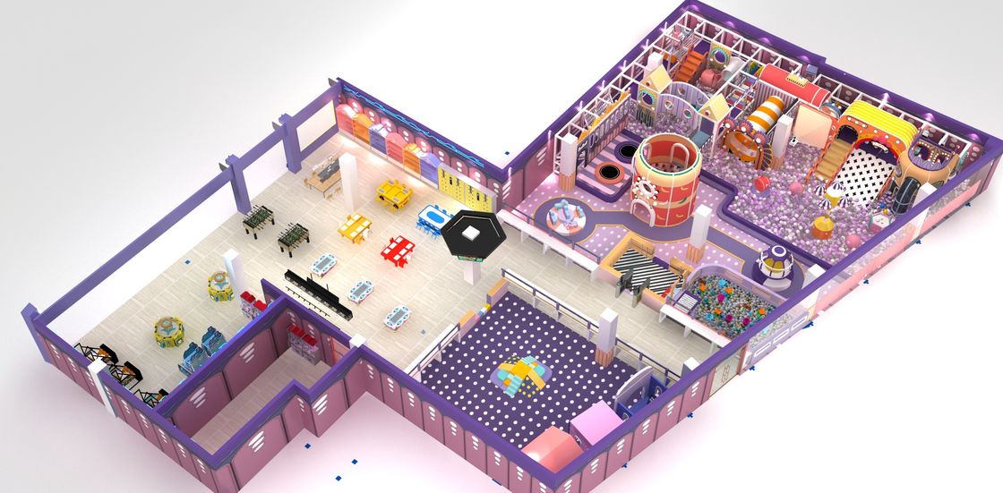 Indoor Play Center Castle Naughty Dengan OEM / ODM Diterima Dan Menyenangkan Atraksi Bola Kolam renang
