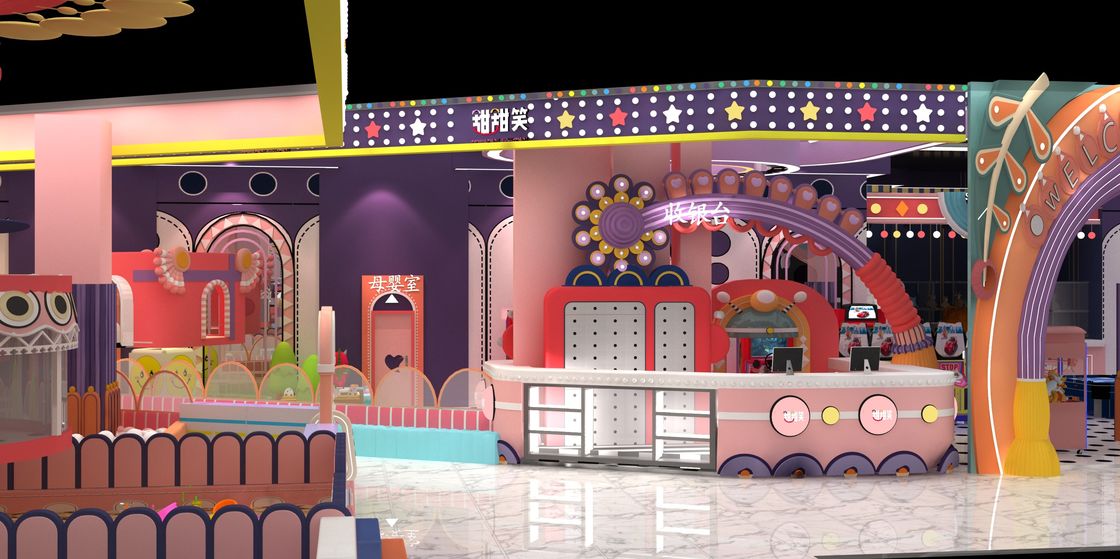 Premium Indoor Playground Soft Play Equipment Set For Kids Komersial Taman bermain anak-anak dengan Castle Naughty Dan Slide