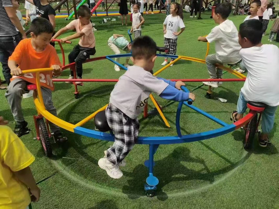 Peralatan senam outdoor Anak-anak Hiburan Bersepeda Kuda goyang 4/6/8/10 Kursi Kuda carousel