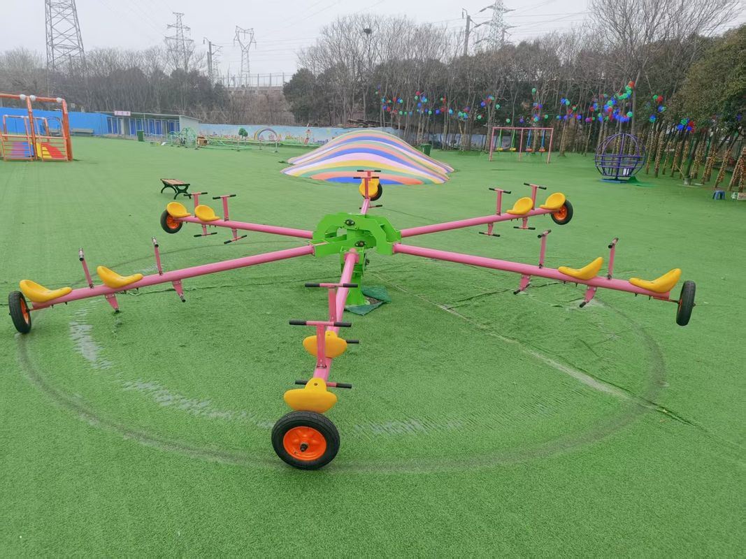 Tidak bertenaga Taman Anak-anak Multi-orang Seesaw Rides Outdoor Playground Galvanized Pipe Seesaw