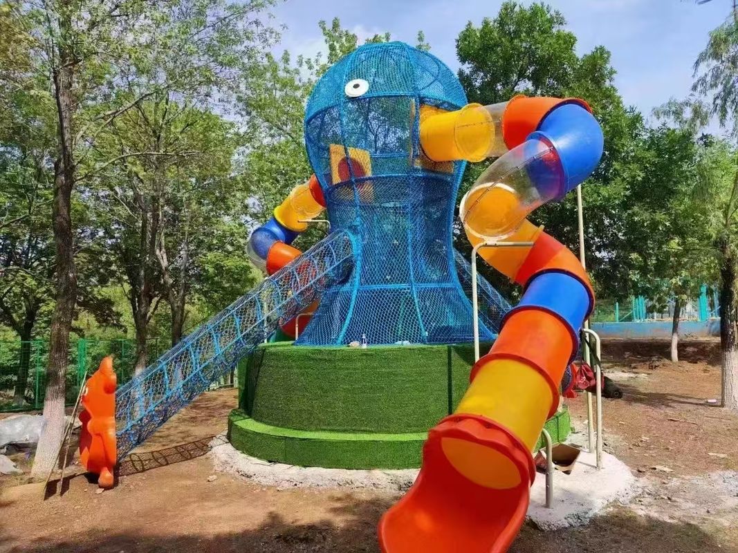 Taman Bermain Luar Ruangan Warna-warni Keajaiban Anak-anak Bertema Gurita Perosotan Taman Bermain Anak-anak