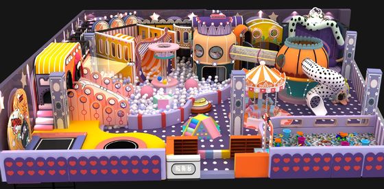 Premium Indoor Playground Soft Play Equipment Set For Kids Komersial Taman bermain anak-anak dengan Castle Naughty Dan Slide